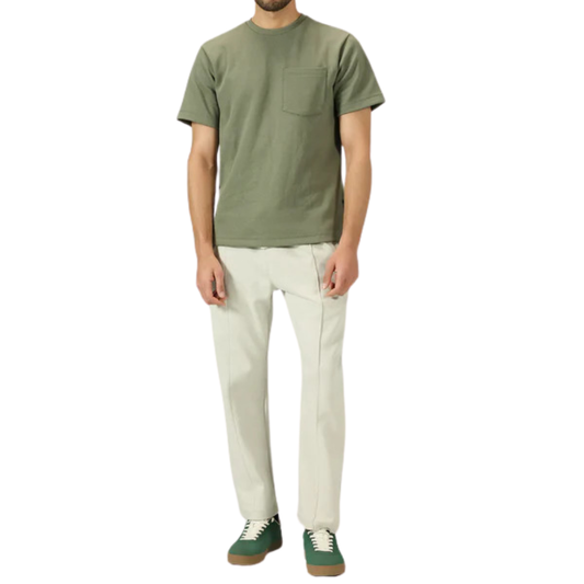 Men's Olive Green Pocket Crew Neck T-Shirt