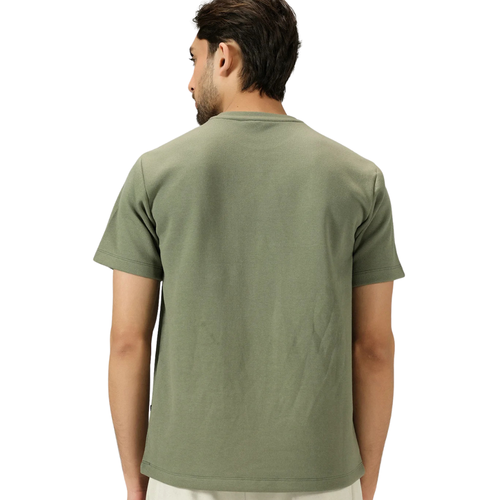 Men's Olive Green Pocket Crew Neck T-Shirt