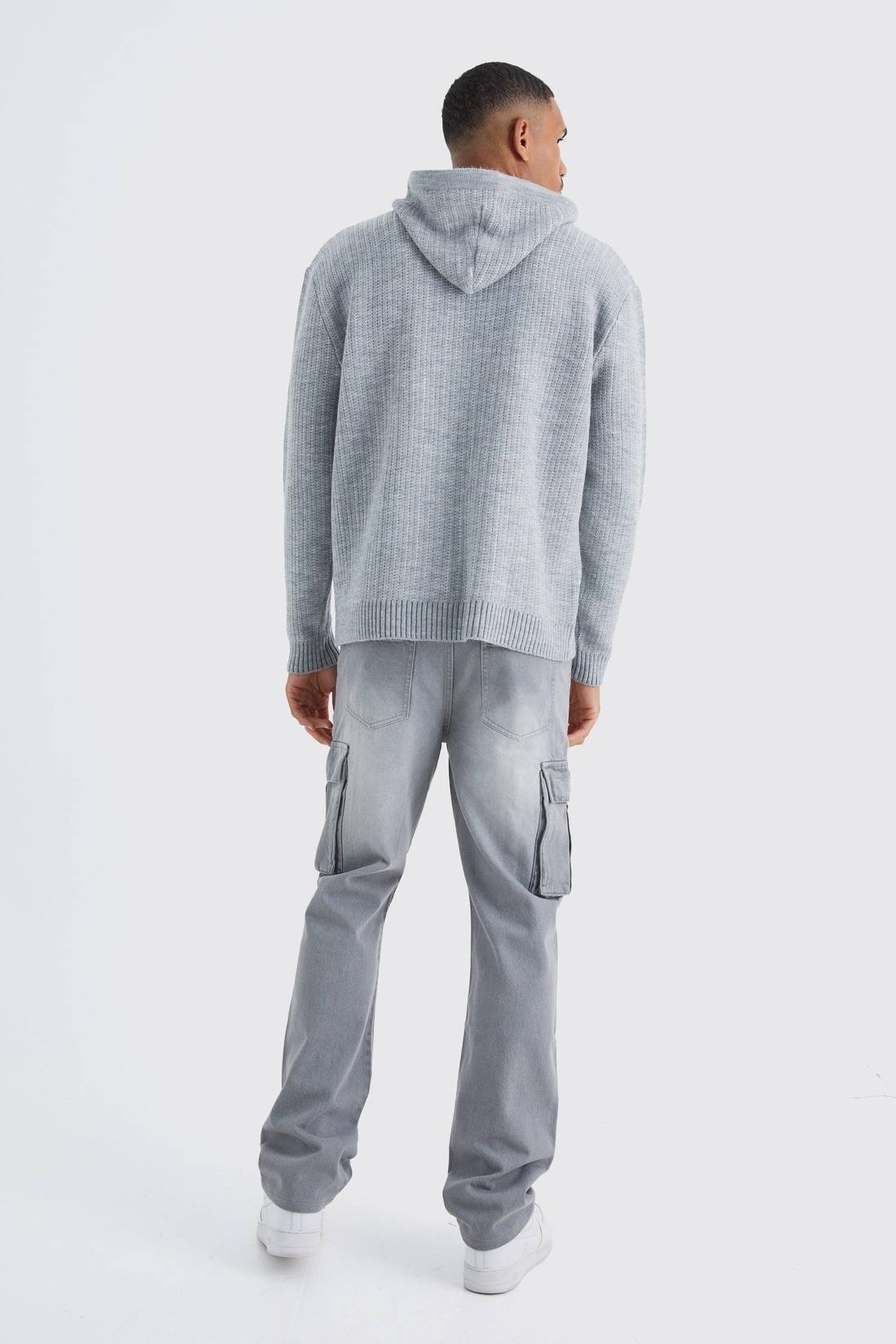 Mid Gray Cargo Jeans - Image 3