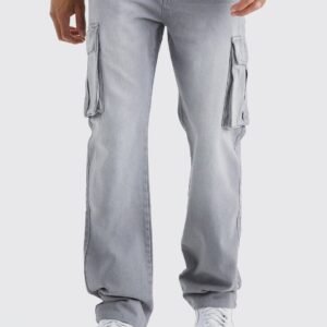 Mid Gray Cargo Jeans
