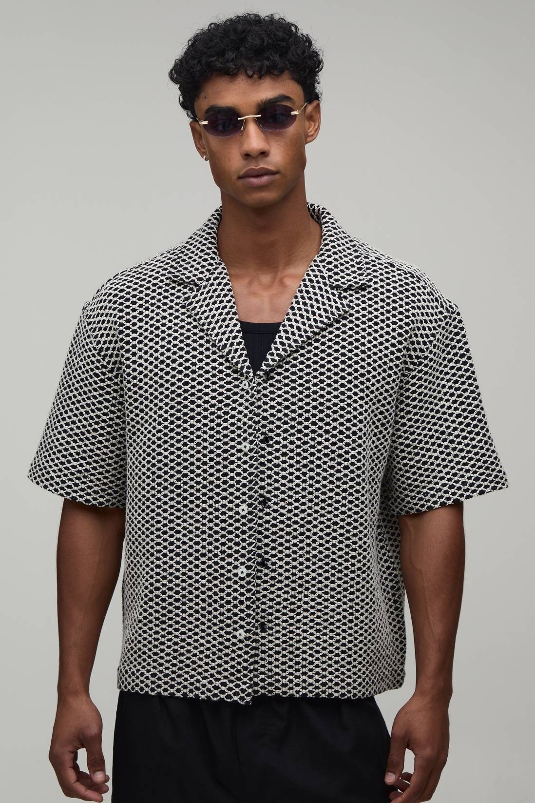 Textured Resort Collar Shirt