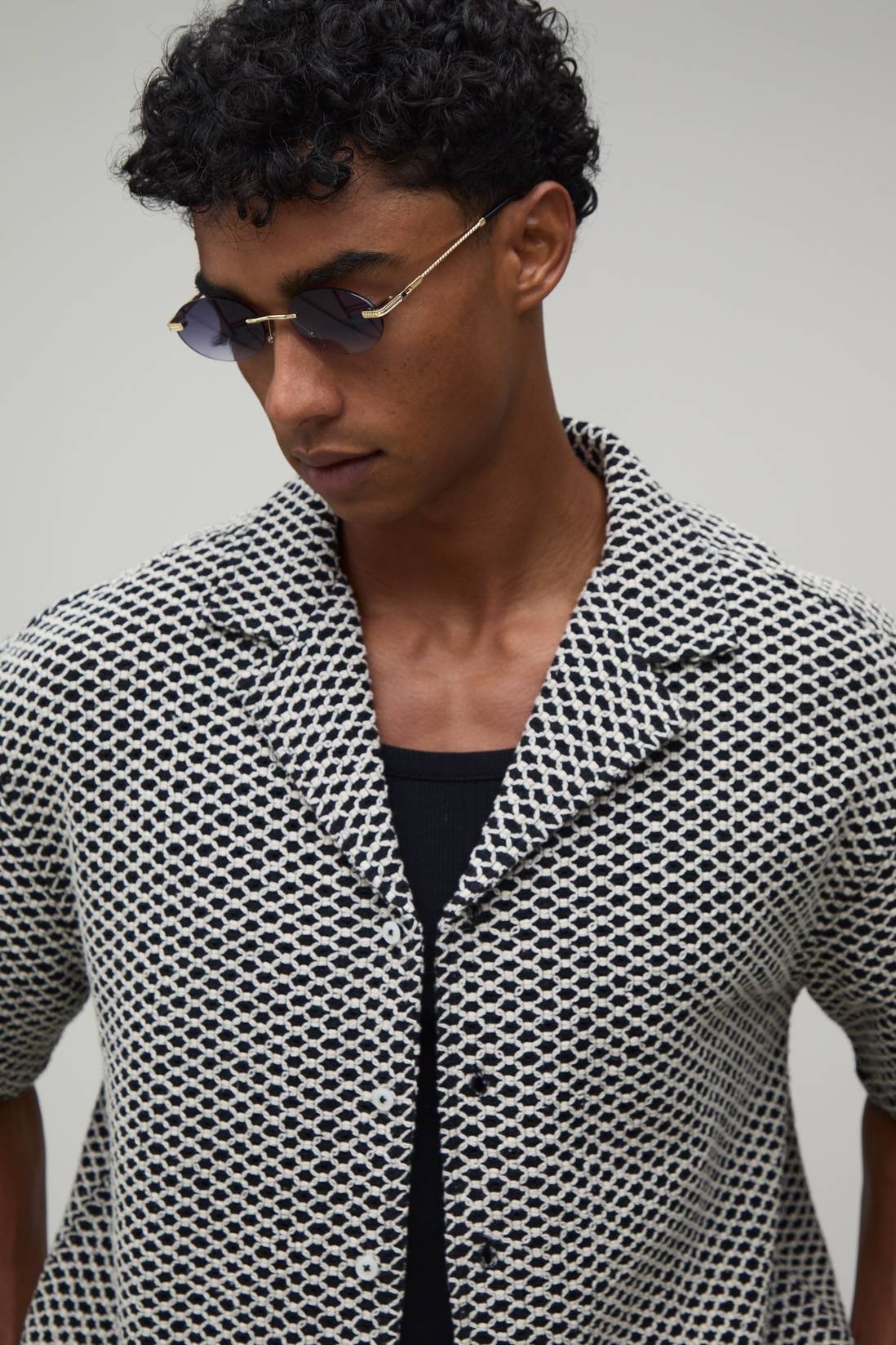Textured Resort Collar Shirt - Image 3
